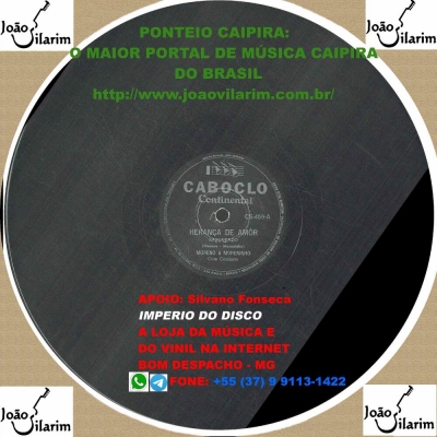 Moreno E Moreninho - 78 RPM 1961 (CABOCLO-CONTINENTAL CS-459)